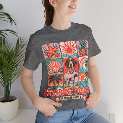 It's Point O'Clock Pointer Beach Shirt, Bella Canvas 3001, Coastal Dog Graphic, Summer Tee