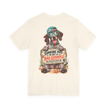 Pointer Dog Beach Graphic T-Shirt, Bella Canvas 3001, Funny Pet Lover Gift, Coastal Summer Tee