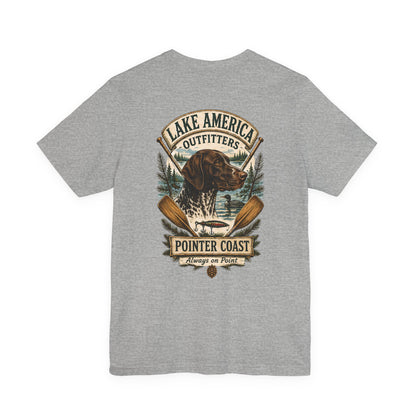 Lake America Pointer Coast Fishing Shirt, Sporting Dog Graphic, Outdoorsman Apparel, Lakeside Gift