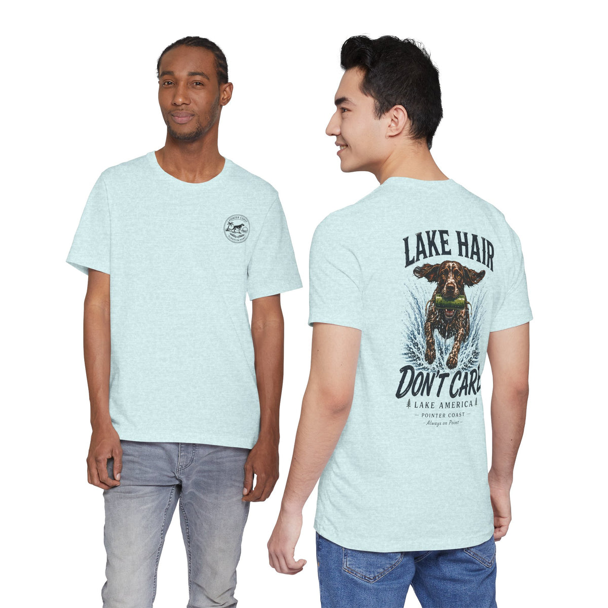 Lake Hair Don't Care Dog Graphic Tee, Pointer Shirt, Lake Life Apparel, Outdoor Lover Gift