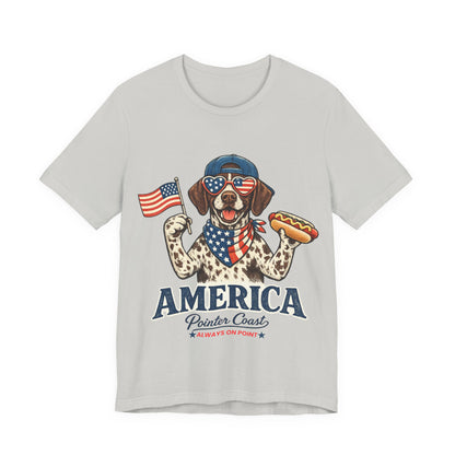 America Pointer Coast Retro GSP Shirt | Patriotic Dog Vintage 4th of July Tee