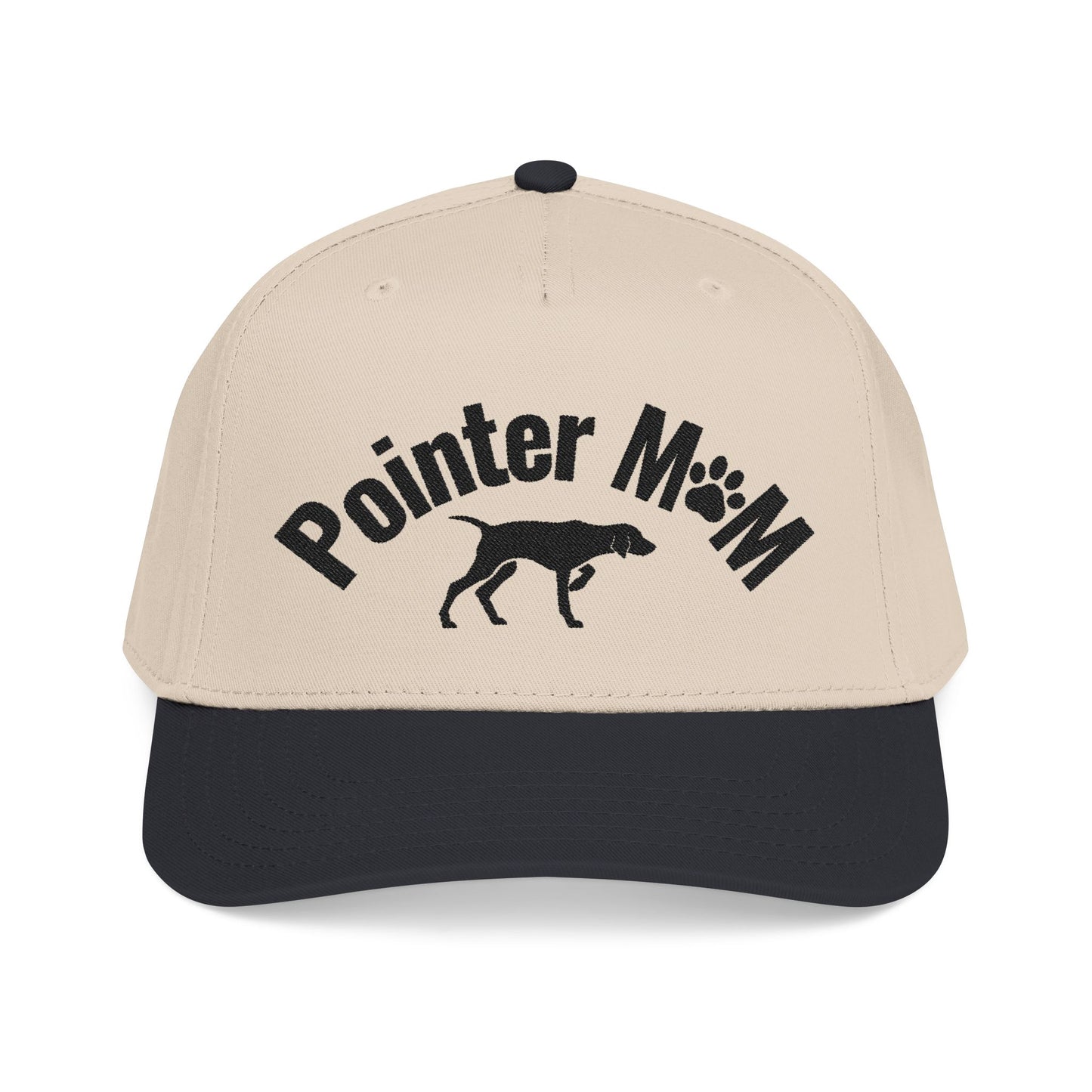Pointer Mom Hat – Dog Lover Baseball Cap with Pointer Silhouette | Adjustable Pet Mom Gift | Stylish Two-Tone Cap