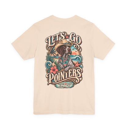 Let’s Go Pointers Tropical Dog T-Shirt, Bella Canvas 3001, Coastal Graphic Tee, Unisex Gift