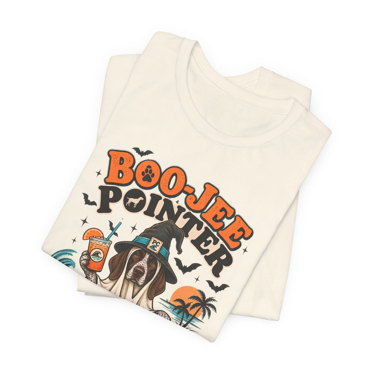 Boo Jee Pointer Halloween T Shirt, Coastal Dog Graphic, Ghost Costume Tee, Pet Lover Gift