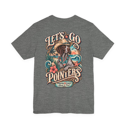 Let’s Go Pointers Tropical Dog T-Shirt, Bella Canvas 3001, Coastal Graphic Tee, Unisex Gift