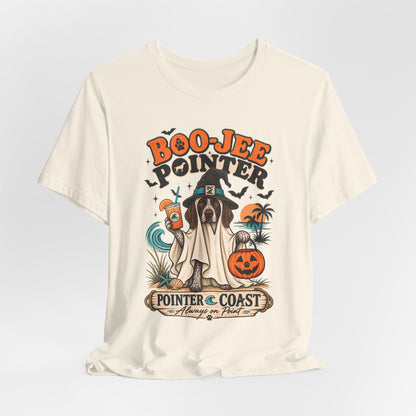 Boo Jee Pointer Halloween T Shirt, Coastal Dog Graphic, Ghost Costume Tee, Pet Lover Gift