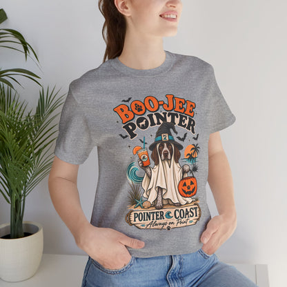 Boo Jee Pointer Halloween T Shirt, Coastal Dog Graphic, Ghost Costume Tee, Pet Lover Gift