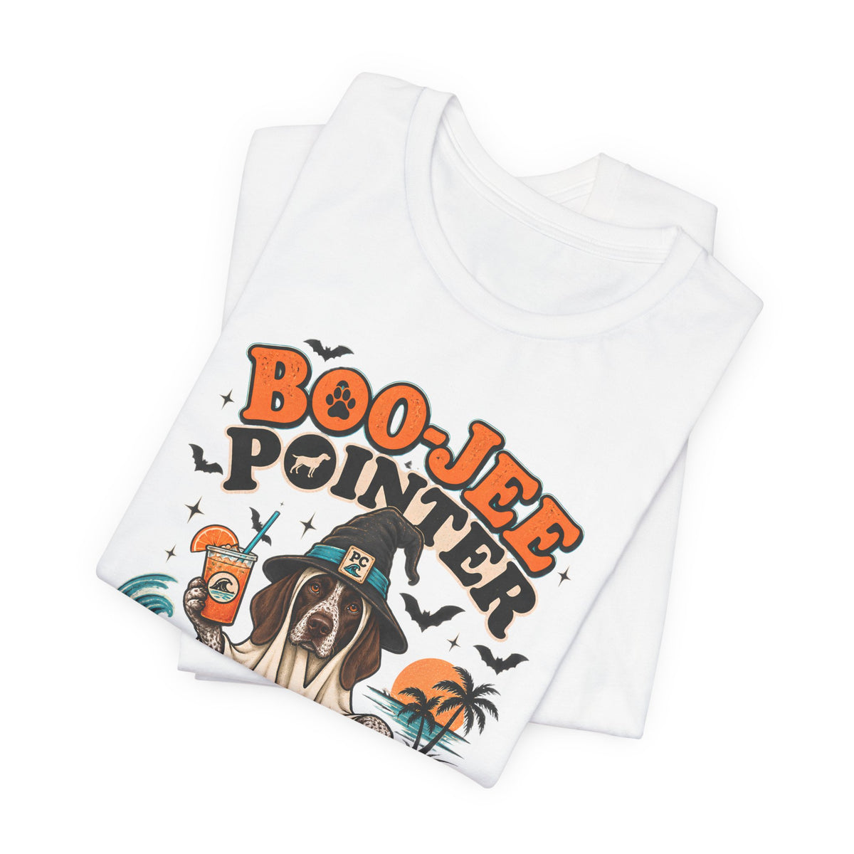 Boo Jee Pointer Halloween T Shirt, Coastal Dog Graphic, Ghost Costume Tee, Pet Lover Gift