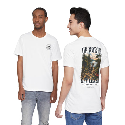 Up North Off Leash Lake America Shirt, Dog Lover Tee, Cabin Graphic, Outdoor Adventure Gift