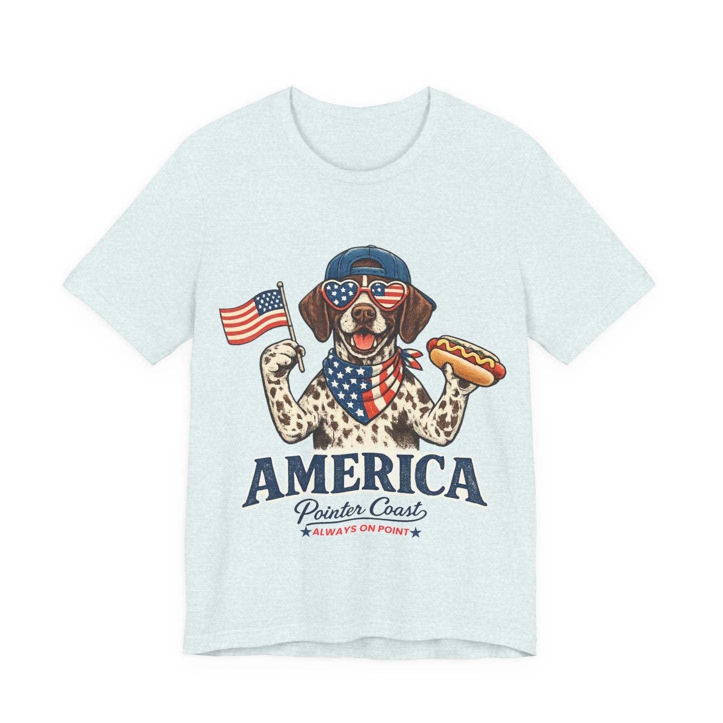 America Pointer Coast Retro GSP Shirt | Patriotic Dog Vintage 4th of July Tee