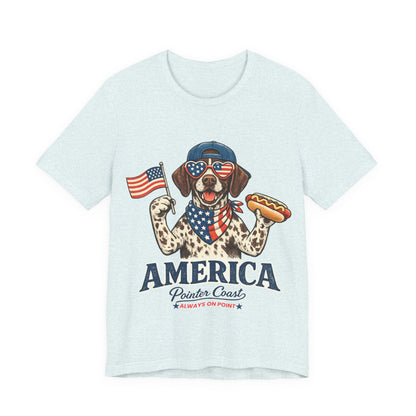 America Pointer Coast Retro GSP Shirt | Patriotic Dog Vintage 4th of July Tee