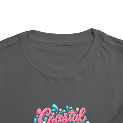 Coastal Cutie Beach Puppy Toddler Tee, Ocean Graphic Shirt, Pointer Dog, Summer Kids Top