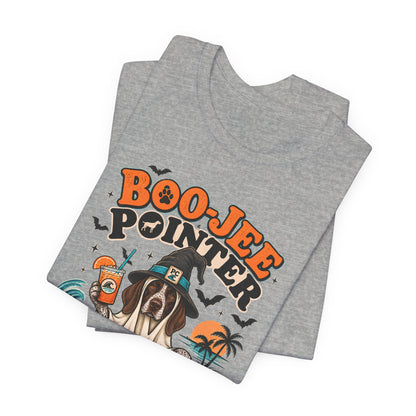 Boo Jee Pointer Halloween T Shirt, Coastal Dog Graphic, Ghost Costume Tee, Pet Lover Gift