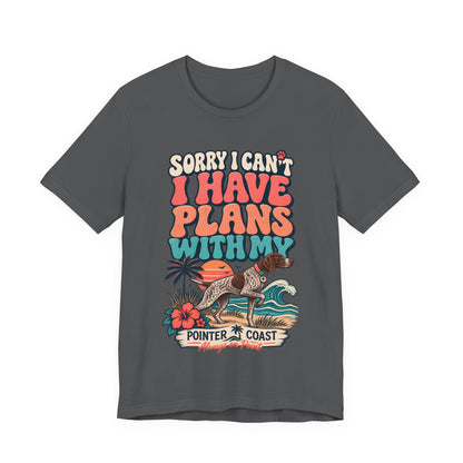 Pointer Dog Beach Graphic T Shirt, Bella Canvas 3001, Funny Pet Parent Gift, Coastal Tee
