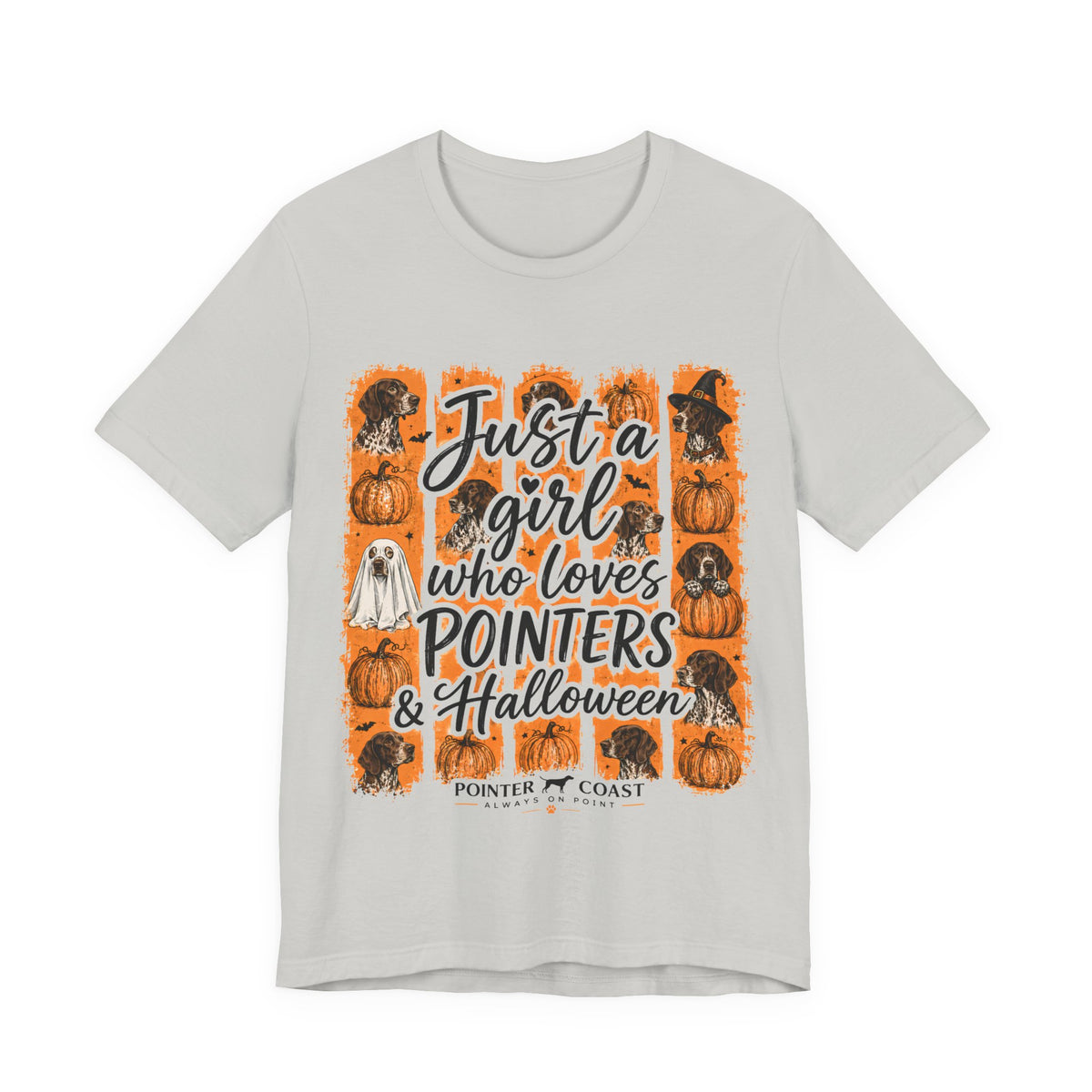 Pointer Halloween Dog Lover Shirt, Bella Canvas 3001, Pumpkin Graphic Tee, Women's Fall Gift