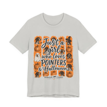 Pointer Halloween Dog Lover Shirt, Bella Canvas 3001, Pumpkin Graphic Tee, Women's Fall Gift