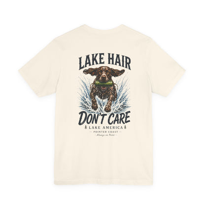 Lake Hair Don't Care Dog Graphic Tee, Pointer Shirt, Lake Life Apparel, Outdoor Lover Gift