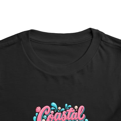 Coastal Cutie Beach Puppy Toddler Tee, Ocean Graphic Shirt, Pointer Dog, Summer Kids Top
