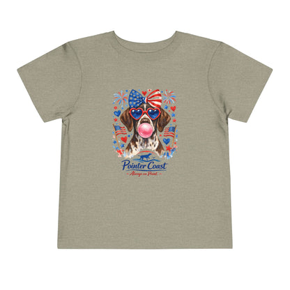 Patriotic Pointer Toddler Tee — ‘Pointer Coast’ 4th of July GSP Graphic