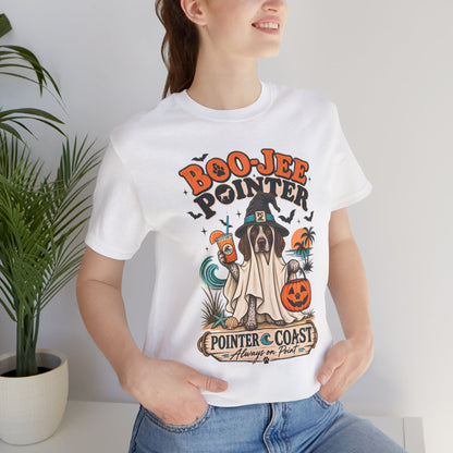 Boo Jee Pointer Halloween T Shirt, Coastal Dog Graphic, Ghost Costume Tee, Pet Lover Gift