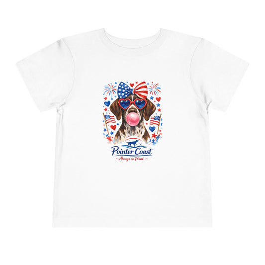 Patriotic Pointer Toddler Tee — ‘Pointer Coast’ 4th of July GSP Graphic
