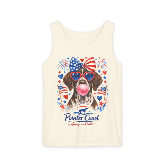Patriotic GSP Bubblegum Shirt – Pointer Coast Always on Point Red White Blue German Shorthaired Pointer