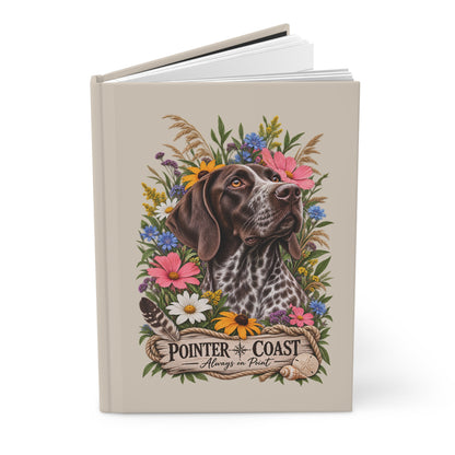Pointer Dog Floral Hardcover Journal — "Pointer Coast" Always on Point Notebook