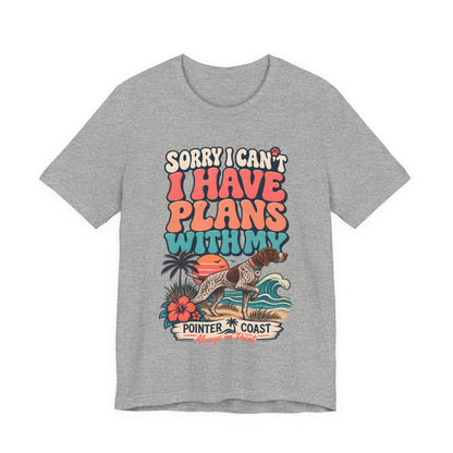 Pointer Dog Beach Graphic T Shirt, Bella Canvas 3001, Funny Pet Parent Gift, Coastal Tee