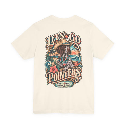 Let’s Go Pointers Tropical Dog T-Shirt, Bella Canvas 3001, Coastal Graphic Tee, Unisex Gift
