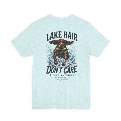Lake Hair Don't Care Dog Graphic Tee, Pointer Shirt, Lake Life Apparel, Outdoor Lover Gift