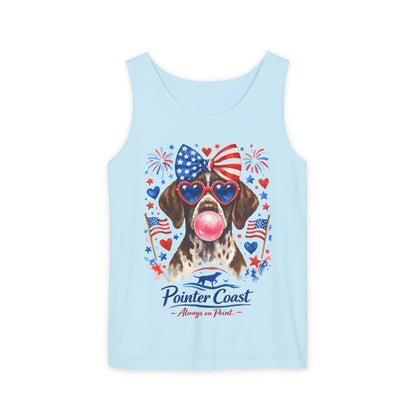Patriotic GSP Bubblegum Shirt – Pointer Coast Always on Point Red White Blue German Shorthaired Pointer