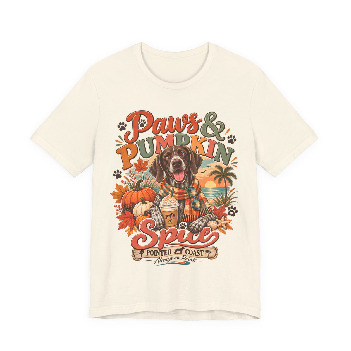 Paws and Pumpkin Spice Dog Tee, Bella Canvas 3001, Autumn Graphic Shirt, Pet Lover Gift