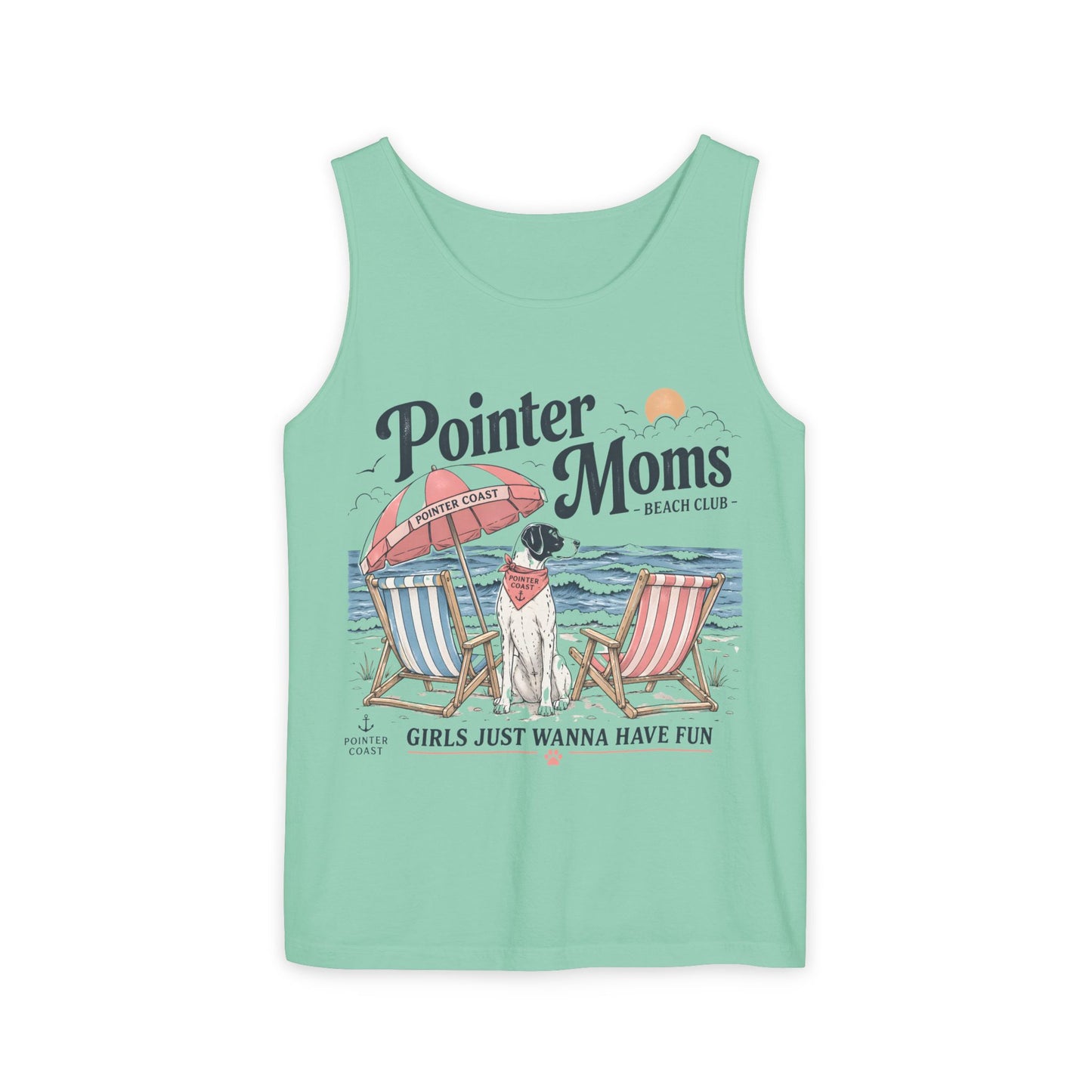 Tank Top — "Pointer Moms" Beach Club Graphic Tank (Girls Just Wanna Have Fun)