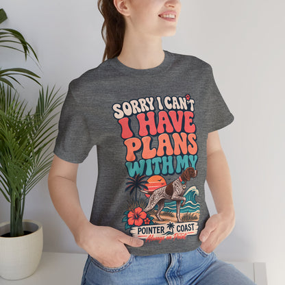 Pointer Dog Beach Graphic T Shirt, Bella Canvas 3001, Funny Pet Parent Gift, Coastal Tee