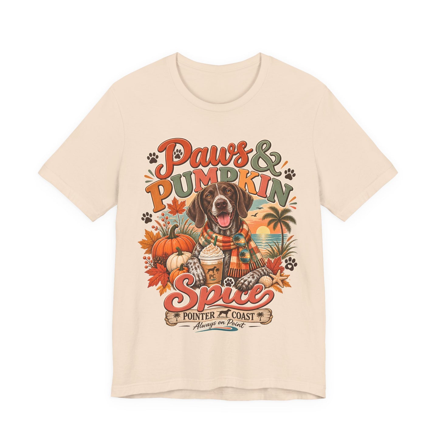Paws and Pumpkin Spice Dog Tee, Bella Canvas 3001, Autumn Graphic Shirt, Pet Lover Gift