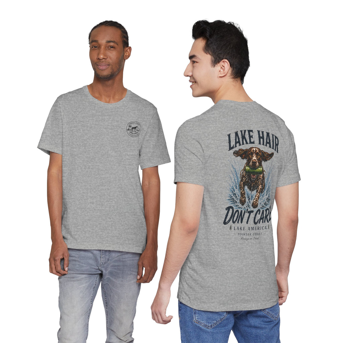 Lake Hair Don't Care Dog Graphic Tee, Pointer Shirt, Lake Life Apparel, Outdoor Lover Gift