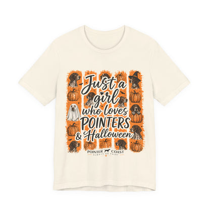 Pointer Halloween Dog Lover Shirt, Bella Canvas 3001, Pumpkin Graphic Tee, Women's Fall Gift