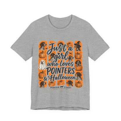 Pointer Halloween Dog Lover Shirt, Bella Canvas 3001, Pumpkin Graphic Tee, Women's Fall Gift