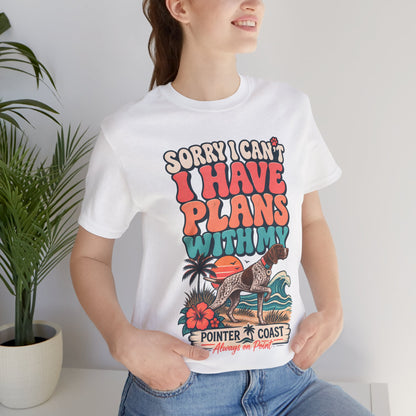Pointer Dog Beach Graphic T Shirt, Bella Canvas 3001, Funny Pet Parent Gift, Coastal Tee
