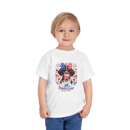 Patriotic Pointer Toddler Tee — ‘Pointer Coast’ 4th of July GSP Graphic