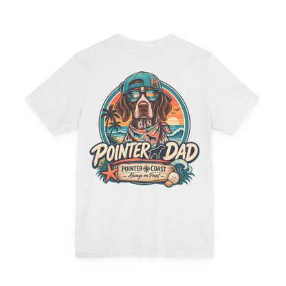 Pointer Dad Retro Beach Dog T Shirt, Bella Canvas 3001, Coastal Graphic Tee, Father's Day Gift