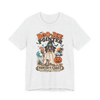 Boo Jee Pointer Halloween T Shirt, Coastal Dog Graphic, Ghost Costume Tee, Pet Lover Gift