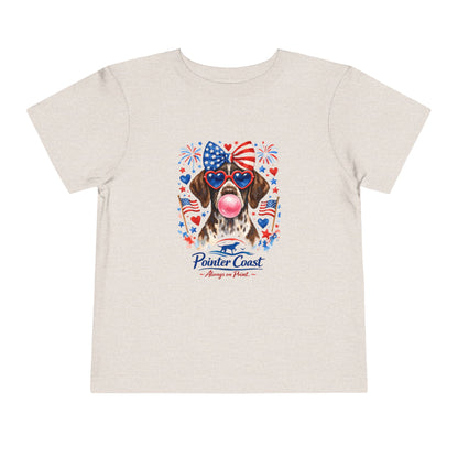 Patriotic Pointer Toddler Tee — ‘Pointer Coast’ 4th of July GSP Graphic