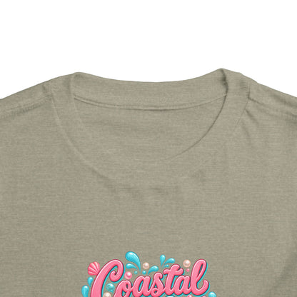 Coastal Cutie Beach Puppy Toddler Tee, Ocean Graphic Shirt, Pointer Dog, Summer Kids Top