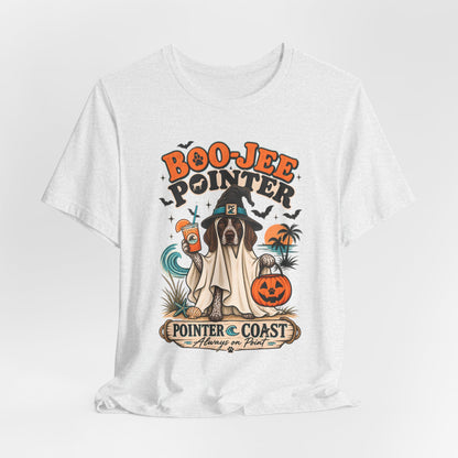 Boo Jee Pointer Halloween T Shirt, Coastal Dog Graphic, Ghost Costume Tee, Pet Lover Gift