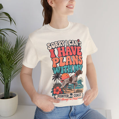 Pointer Dog Beach Graphic T Shirt, Bella Canvas 3001, Funny Pet Parent Gift, Coastal Tee