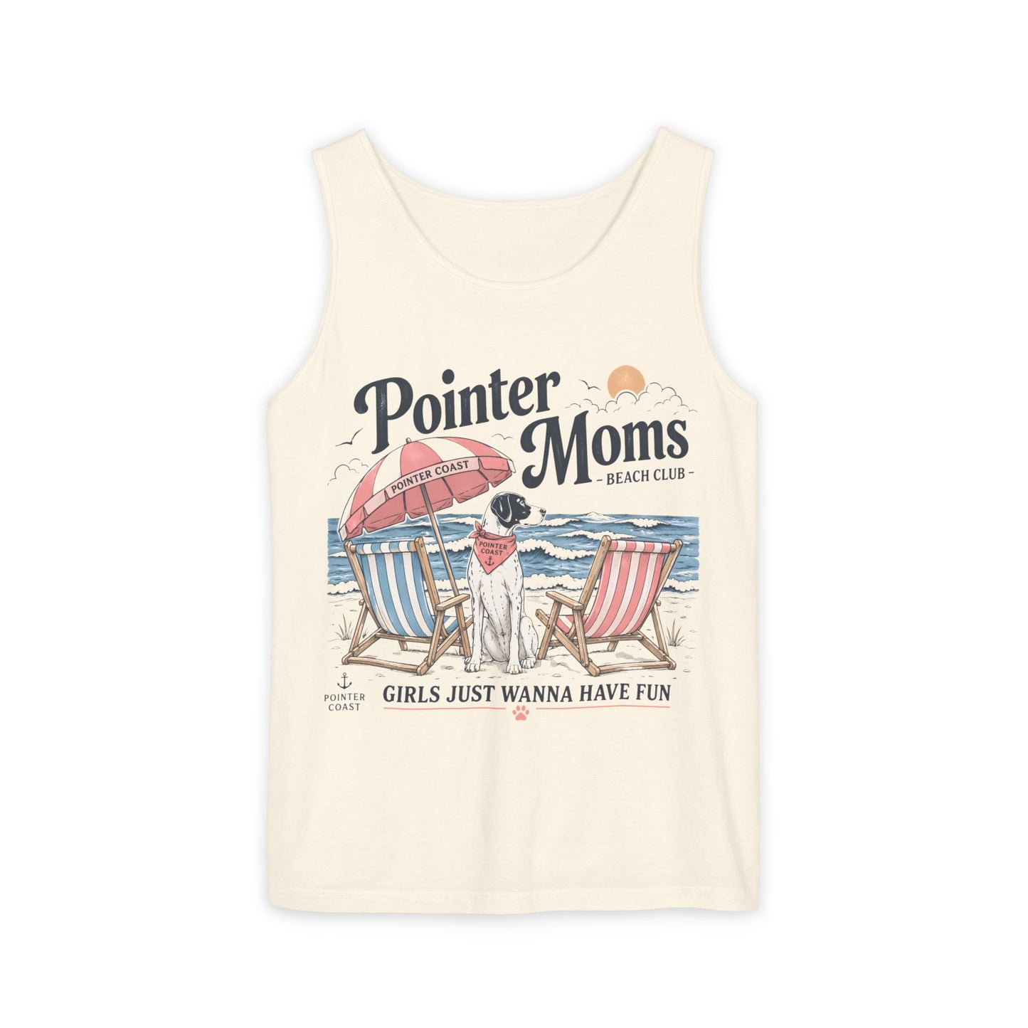 Tank Top — "Pointer Moms" Beach Club Graphic Tank (Girls Just Wanna Have Fun)