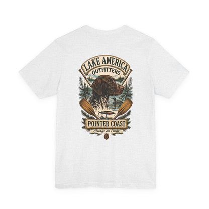 Lake America Pointer Coast Fishing Shirt, Sporting Dog Graphic, Outdoorsman Apparel, Lakeside Gift