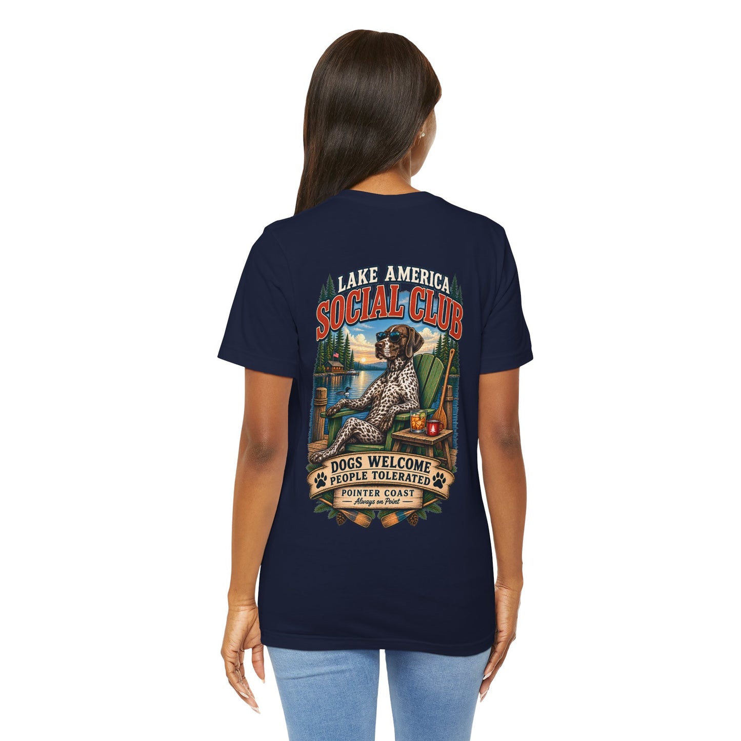 Lake America Social Club T Shirt, Dogs Welcome, People Tolerated, Funny Canine Graphic Tee