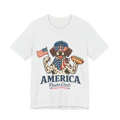 America Pointer Coast Retro GSP Shirt | Patriotic Dog Vintage 4th of July Tee